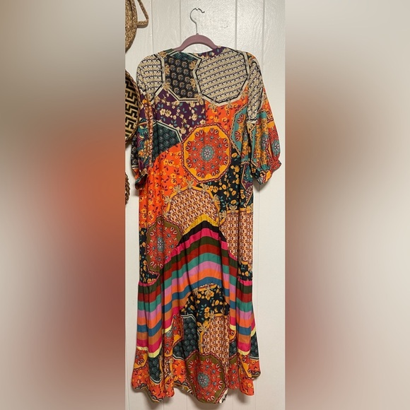 Multicolor Printed Bohemian Maxi Dress multiple sizes S-L - Picture 7 of 11